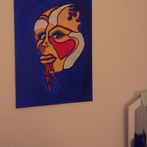 Abstract woman painting